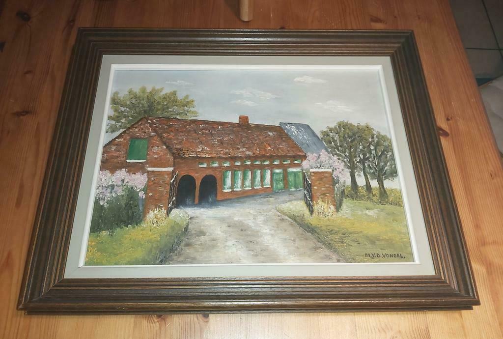 Peinture sur toile M. Van de Vondel 1984 Heihoek Blaasveld, Antiquités & Art, Art | Peinture | Classique, Enlèvement