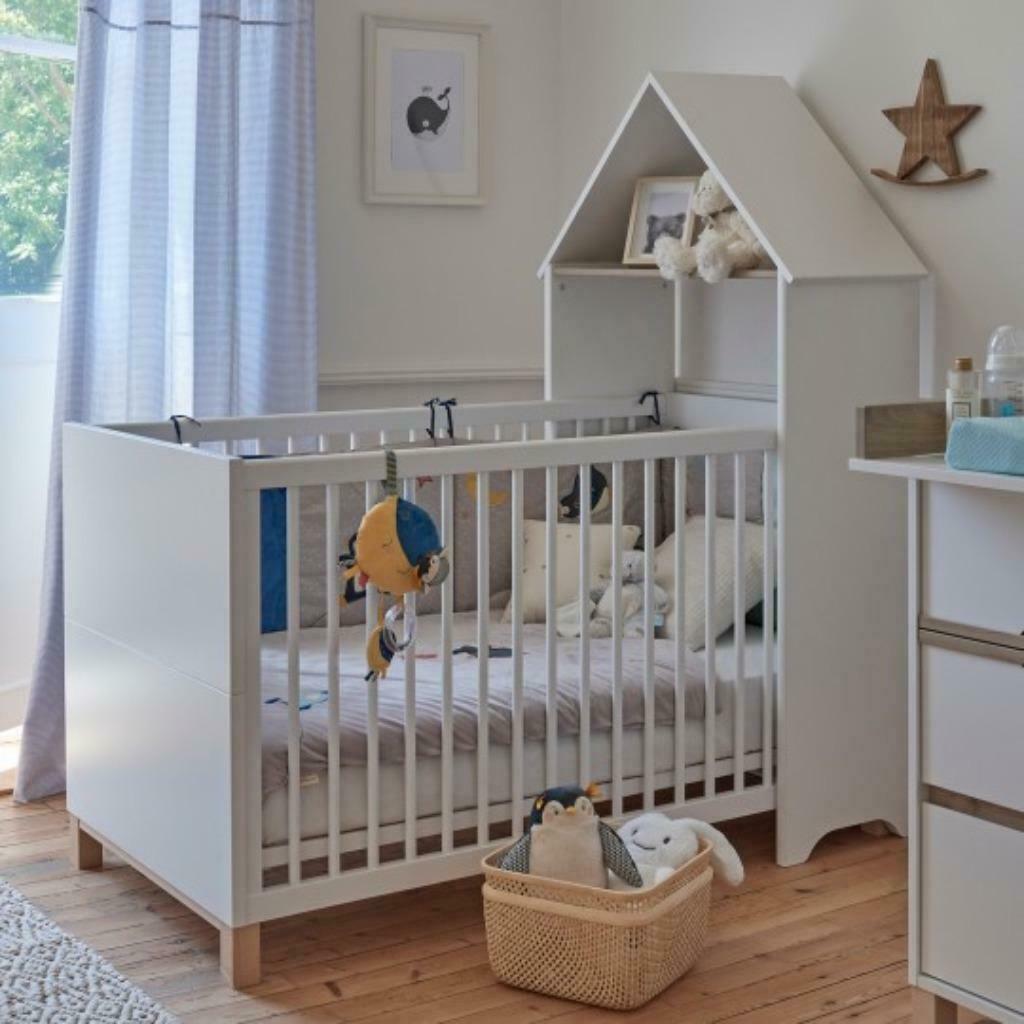 Lit bébé cabane évolutif 70x140, Neuf, Enlèvement ou Envoi, 85 à 100 cm, Sommier à lattes