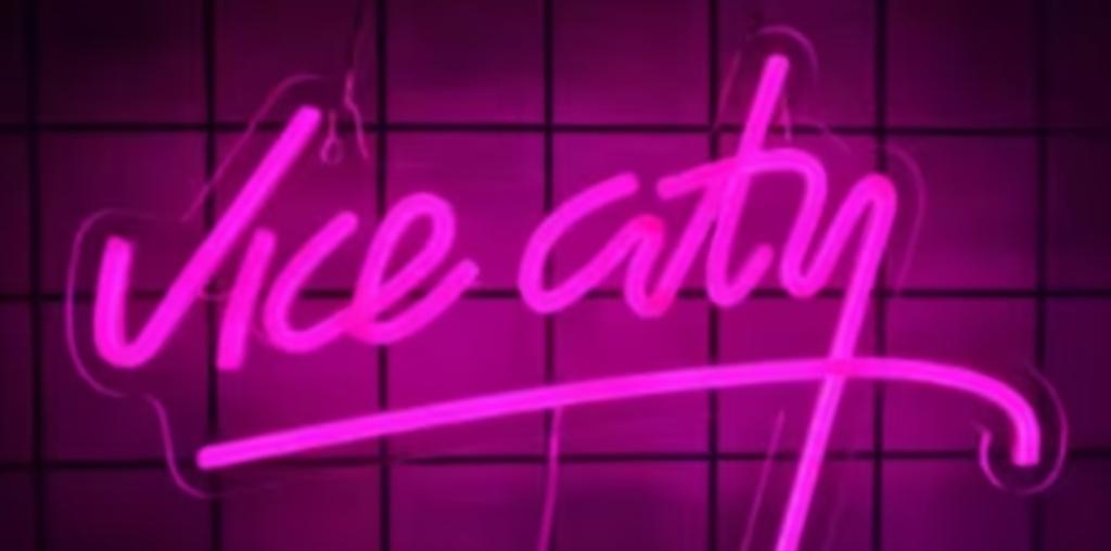 LED lamp neon stijl Vice City (39.6x24.9cm), Enlèvement ou Envoi, Neuf