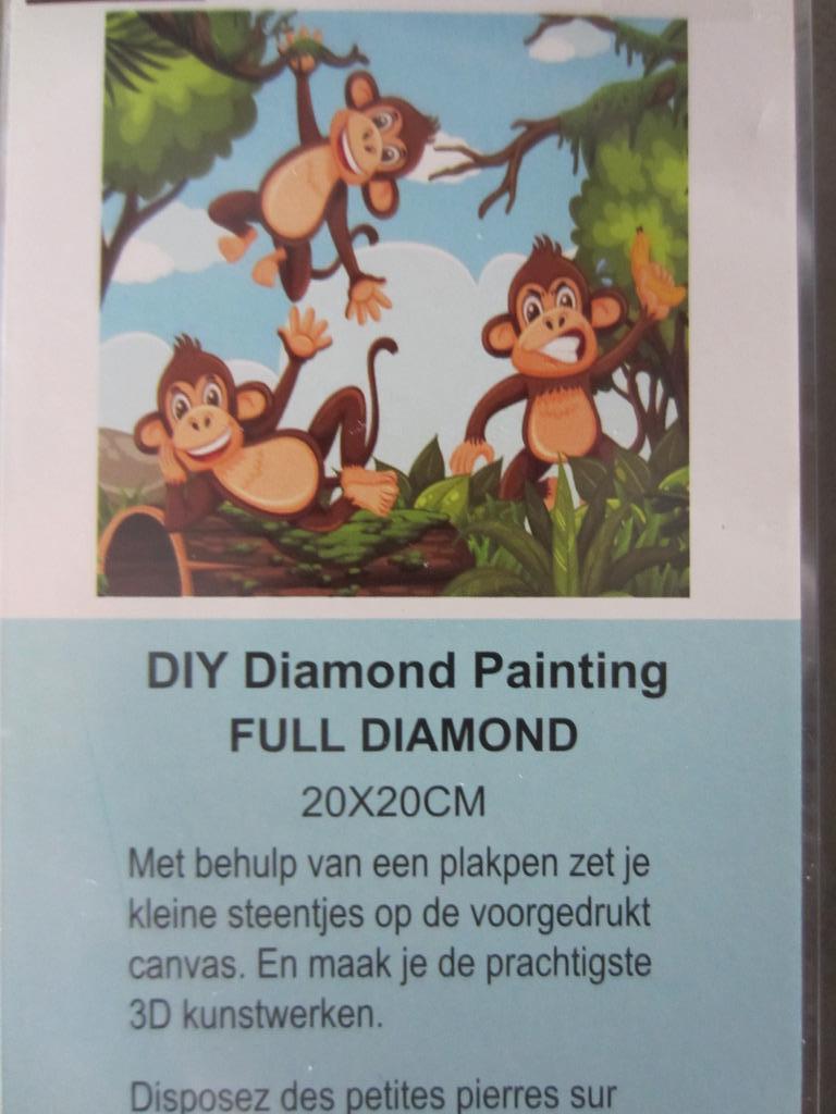 Diamond painting Aapjes, Ophalen of Verzenden, Nieuw