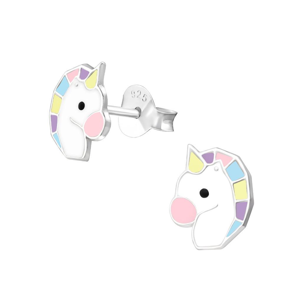 Unicorn eenhoorn kinder oorbellen in 925 sterling zilver, Ophalen of Verzenden, Nieuw, Oorbellen