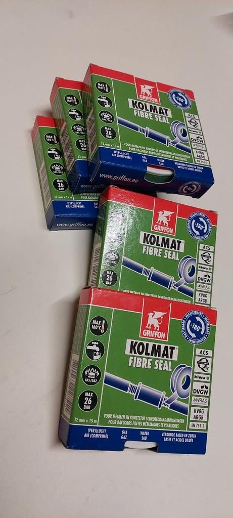 Sanitair schroefdraadafdichting - Kolmat fibre seal - 5 st, Ophalen of Verzenden