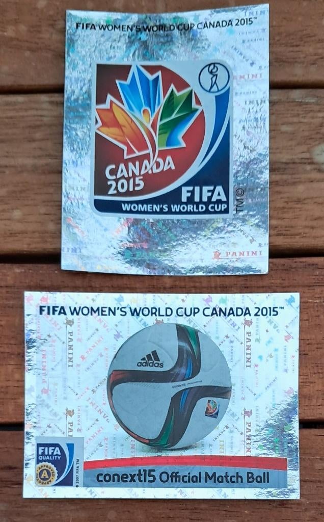 Panini women 2015 nr. 1,en 2 intro stickers nieuwstaat, Ophalen of Verzenden, Nieuw, Meerdere stickers