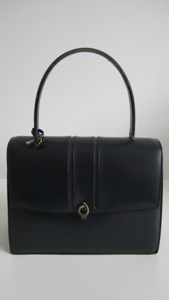 SAC À MAIN DELVAUX VINTAGE 1962, Bijoux, Sacs & Beauté, Enlèvement ou Envoi, Utilisé, Bleu, Sac à main