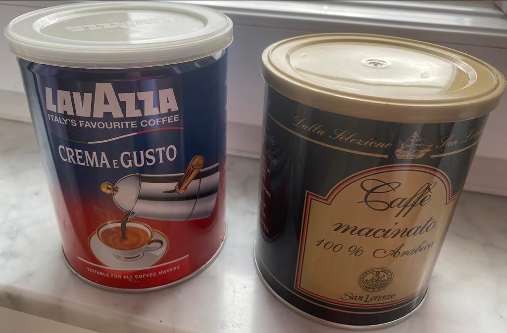 2 boîtes en métal café, Zo goed als nieuw