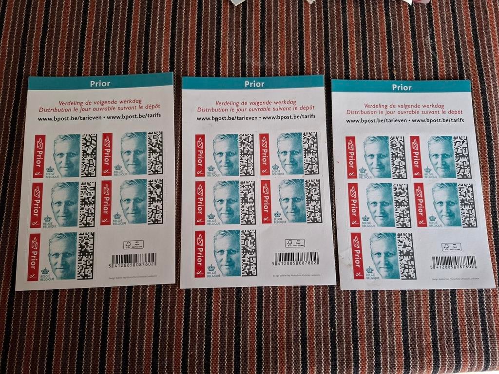 Nieuwe postzegels Prior (12,35 euro), Ophalen of Verzenden