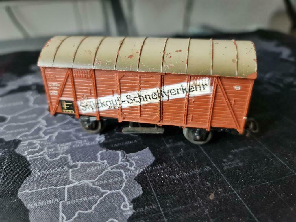 MARKLIN - Bruine goederenwagen "Stûckgut Schnellverkehr, Verzamelen, Spoorwegen en Tram, Ophalen of Verzenden, Gebruikt, Trein
