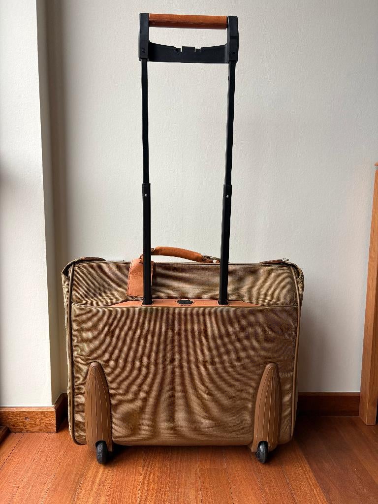 Hartmann travel trolley leder & nylon canvas, Beige, Minder dan 35 cm, Ophalen of Verzenden, Zo goed als nieuw