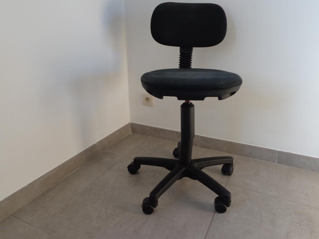 Chaise de bureau à roulettes, Ophalen, Gebruikt, Zwart, Bureaustoel