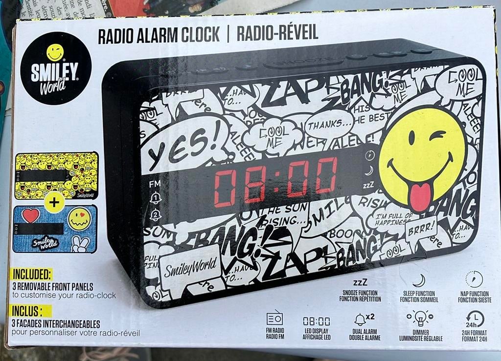 Radio réveil Bigben 3 faces amovibles état neuf, Comme neuf