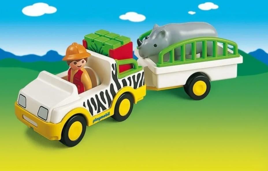 Playmobil 1.2.3 6743 - Vervoer van neushoorns, Kinderen en Baby's, Speelgoed | Playmobil, Zo goed als nieuw, Ophalen
