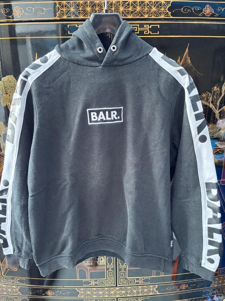 Kleine zwart/witte hoodie van BALR. €5/unisex, Kleding | Heren, Ophalen, Zwart, BALR., Gedragen