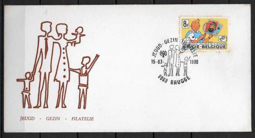 Année 1979 : FDC 1944 - Tintin/Kuifje - Obli Brugge, Ophalen of Verzenden