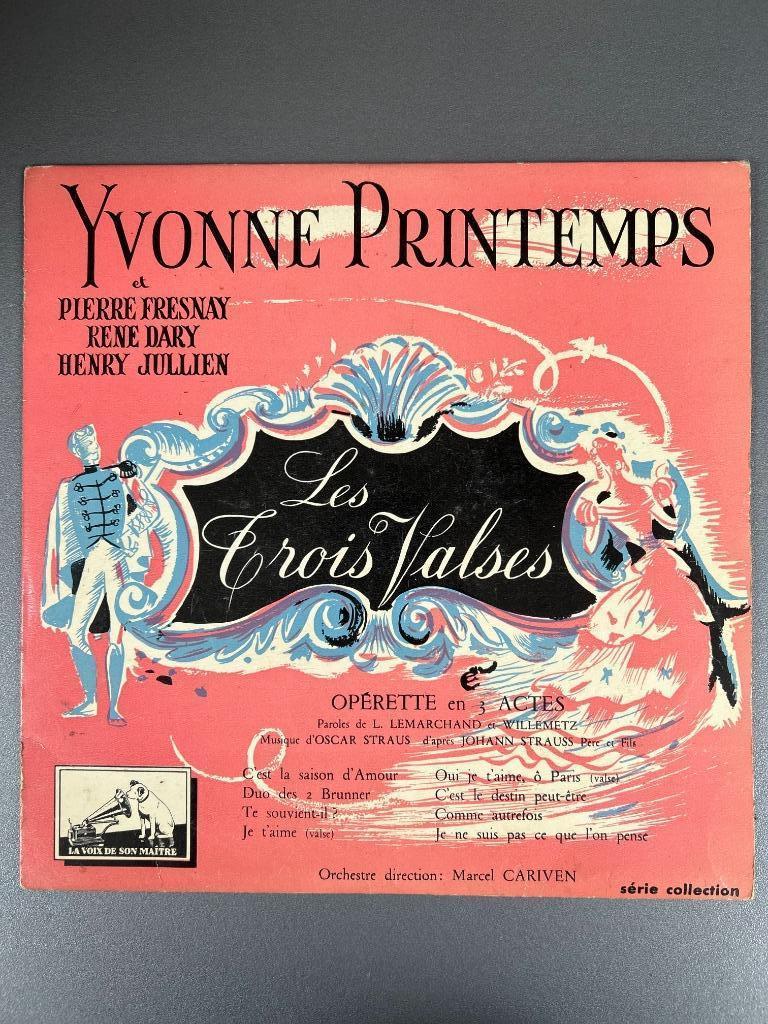 Vinyle de Yvonne Printemps - Les Trois Valses - 33 Tours -, Ophalen of Verzenden, Gebruikt, 10 inch