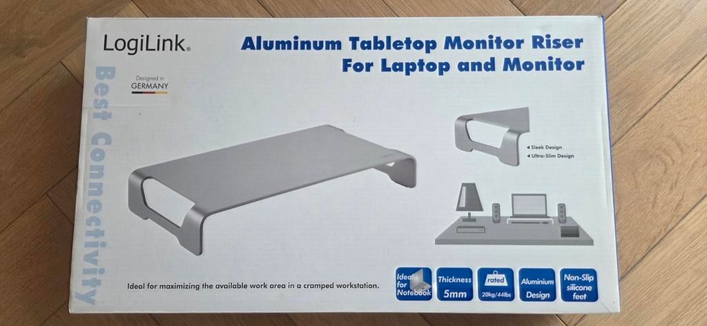 LogiLink support verhoger monitor/PC/écran/laptop aluminium, Informatique & Logiciels, Moniteurs