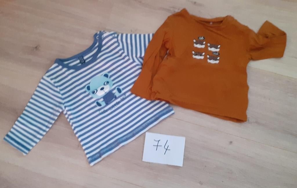 Longsleeves jongen maat 74. 1 euro stuk, Enlèvement ou Envoi, Utilisé