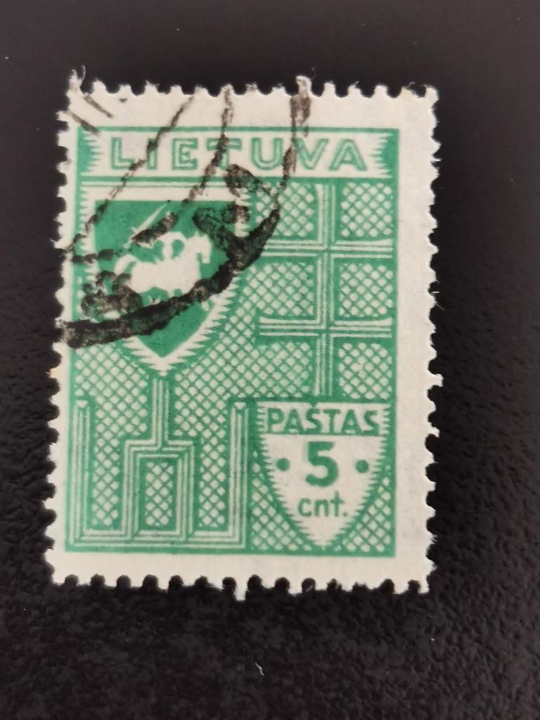 Litouwen 1936 - wapenschild met dubbel kruis, Ophalen of Verzenden, Overige landen, Gestempeld