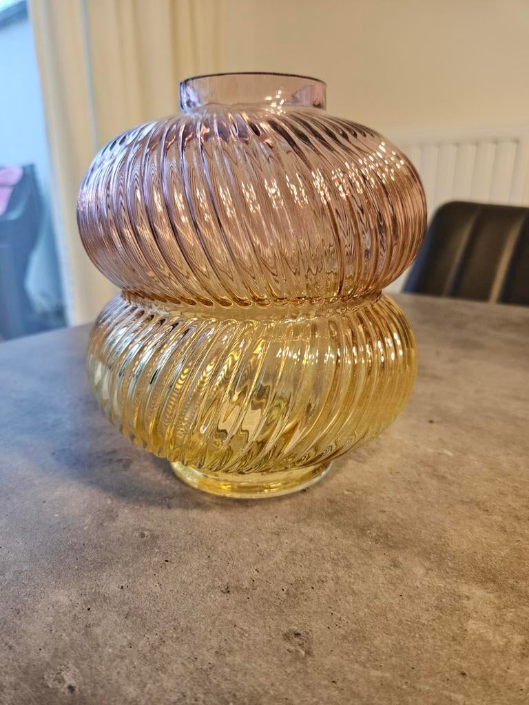 Glazen vaas - Nieuw - Sophia, Huis en Inrichting, Woonaccessoires | Vazen, Ophalen, Nieuw, Geel, Glas