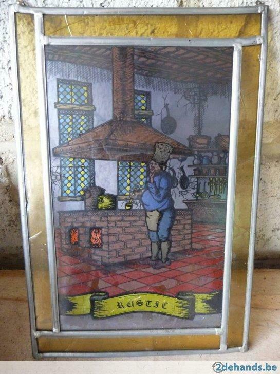 Glasraam / vitraux - Keuken, kok, Antiquités & Art, Enlèvement ou Envoi