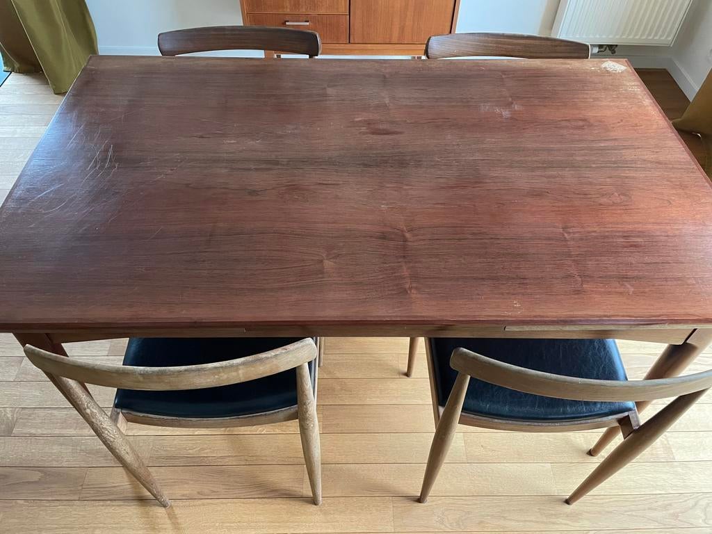 Uitschuifbare houten vintage tafel, Enlèvement, Utilisé