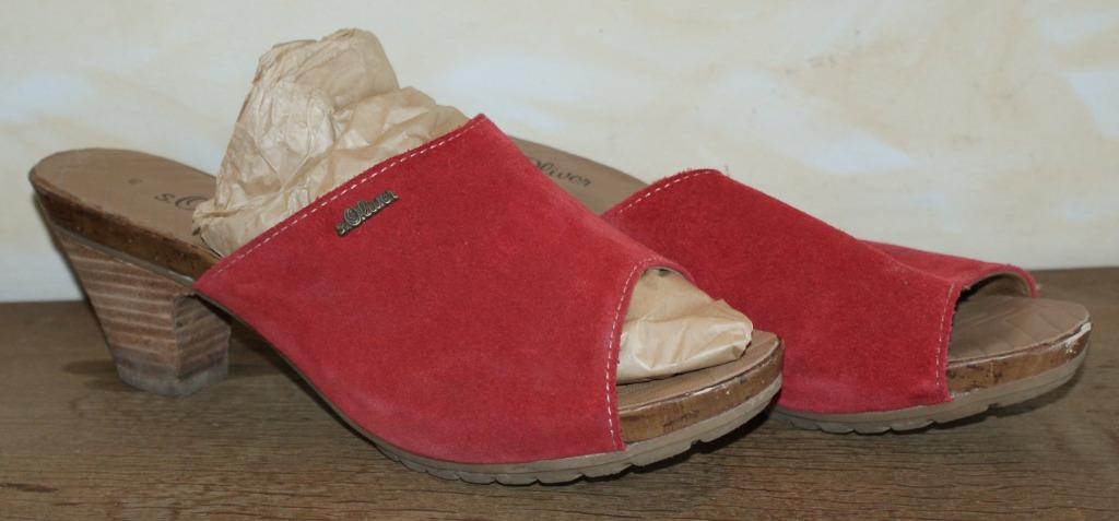 S. OLIVER mules rouge, talon haut P40 *** COMME NEUVE ***, Rouge, Enlèvement ou Envoi, Sandales et Mûles, S. OLIVER