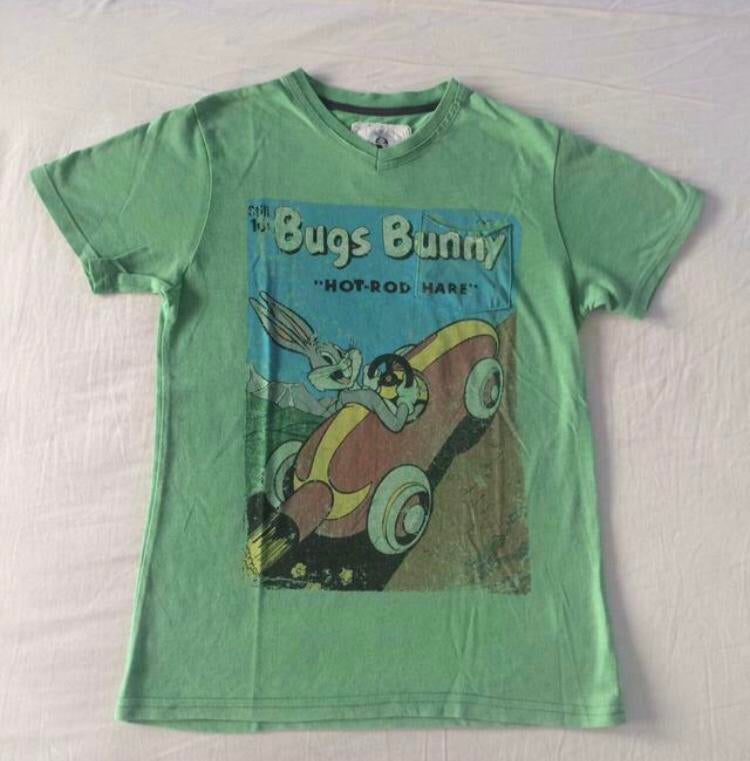 t-shirt vert Bugs Bunny 134 140 Relaunch Kids Hot-Rod Hare, Garçon, Enlèvement ou Envoi, Chemise ou À manches longues, Relaunch Kids