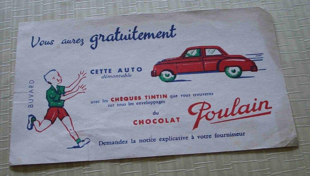 Vloeipapier chocolat Poulain jaren '50, Ophalen of Verzenden