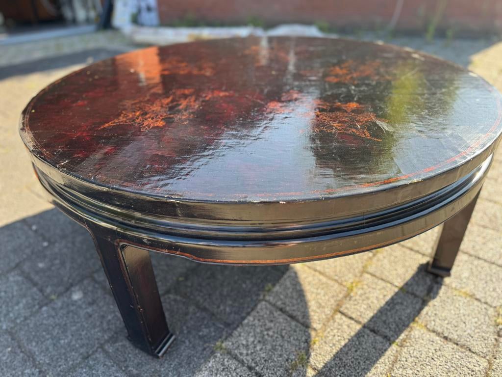 Grande table basse chinoise laquée 2e moitié XX style Qing, Antiek en Kunst, Antiek | Meubels | Tafels, Ophalen
