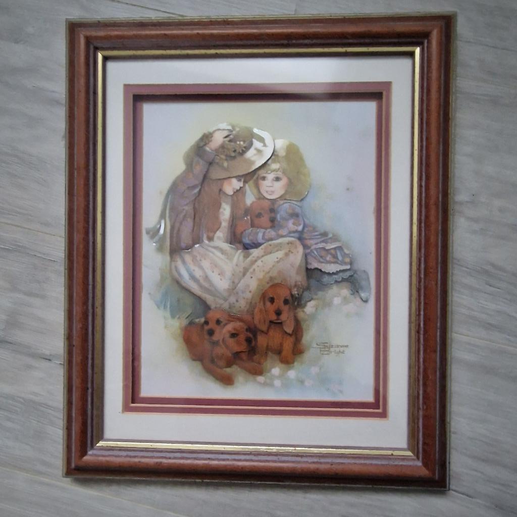 3D lijst hondjes zoals Anton Pieck, Huis en Inrichting, Ophalen of Verzenden, Nieuw, Minder dan 50 cm, Minder dan 50 cm
