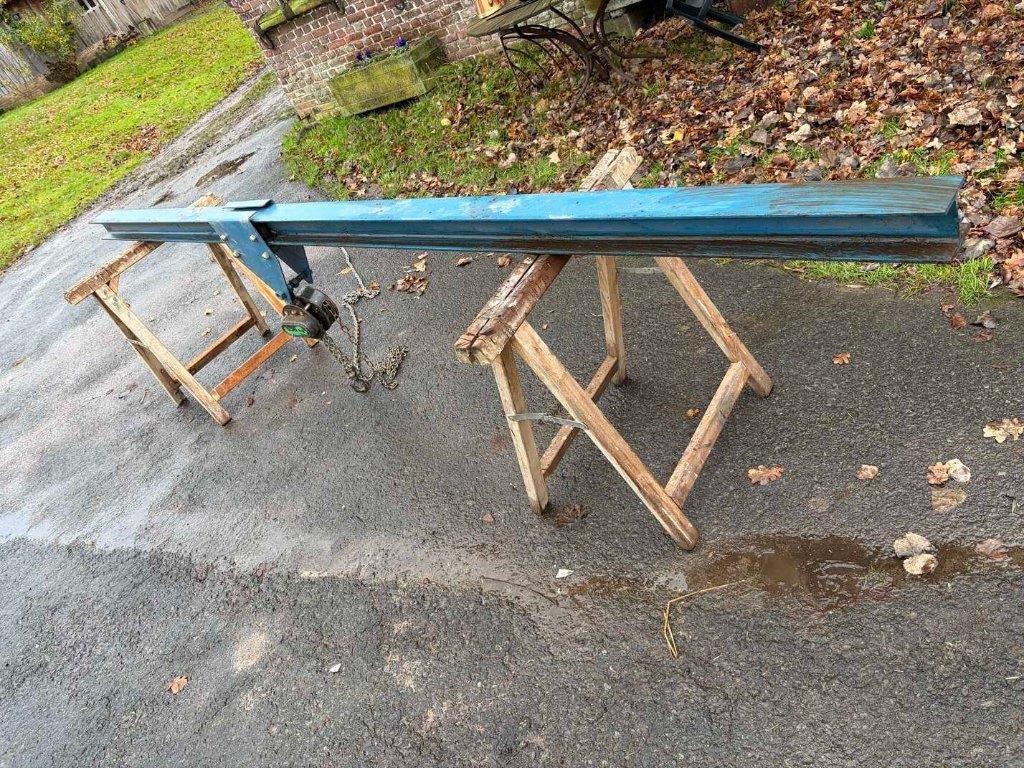 poutre de levage en acier 3,5 m, palan à chaîne 500 kg, Enlèvement
