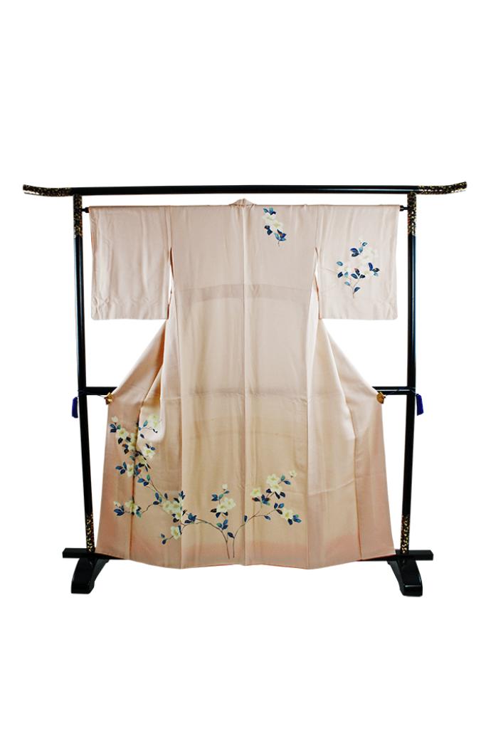 Kimono japonais Houmongi, Envoi, Porté, Taille 38/40 (M), Bleu