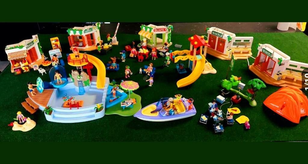 Playmobil grand camping recomposé avec piscine......, Ophalen
