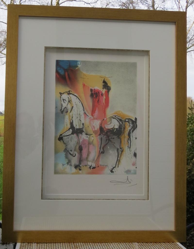 Les chevaux daliniens de Salvador Dali - Lithographie, Enlèvement