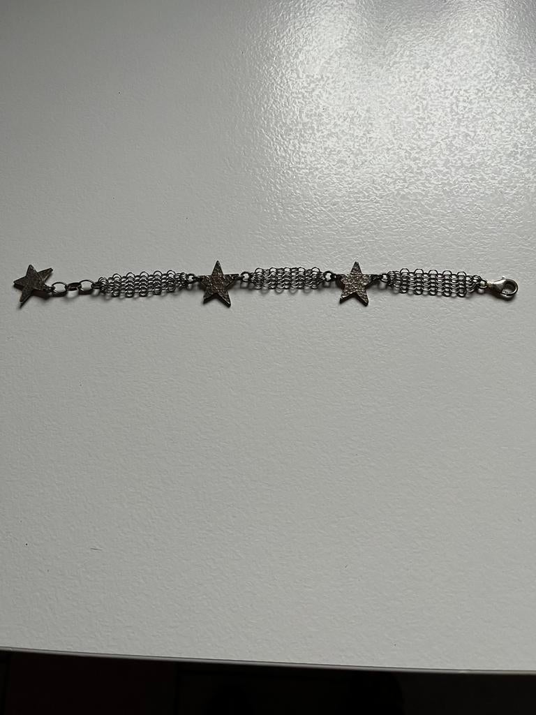 Bracelet maille de boucher Cathy Galez, Comme neuf, Argent, Acier