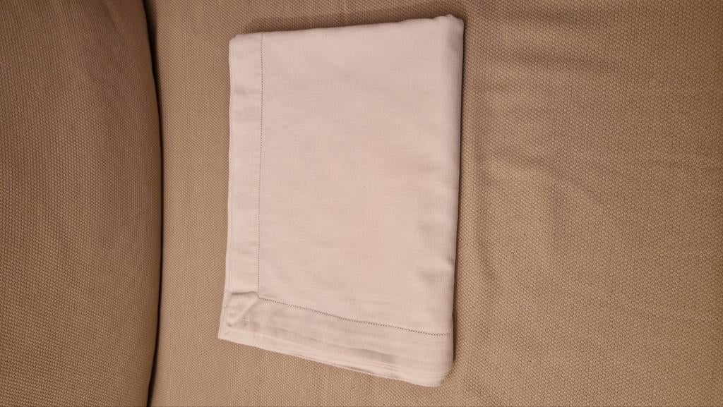 Nappe blanche en coton vintage, Enlèvement, Comme neuf