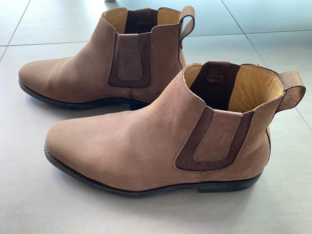 Bruine lederen heren boots mt 45, Vêtements | Hommes, Chaussures, Enlèvement, Brun, Bottes