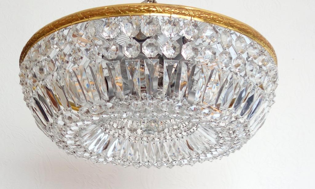 Plafondlamp in kristal, Ophalen of Verzenden, Zo goed als nieuw, Kristal