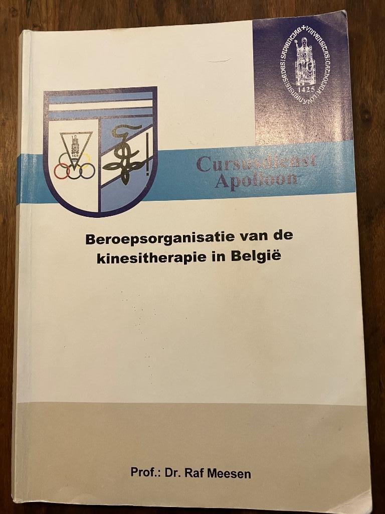 Handboek beroepsorganisatie van de kinesitherapie in België, Boeken, Studieboeken en Cursussen, Ophalen of Verzenden, Gelezen