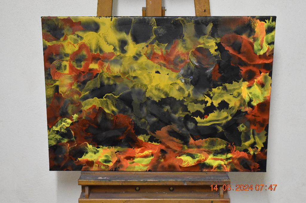Peinture abstraite, serie no (51) par joky kamo, Antiquités & Art, Enlèvement, Gouache, Abstrait
