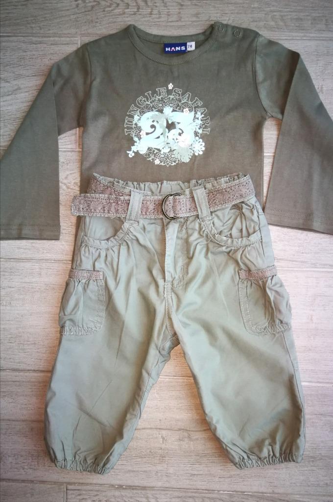 Joli pantalon kaki + manches longues - Hans/H&M - taille 74., Enfants & Bébés, Vêtements de bébé | Taille 74, Enlèvement ou Envoi