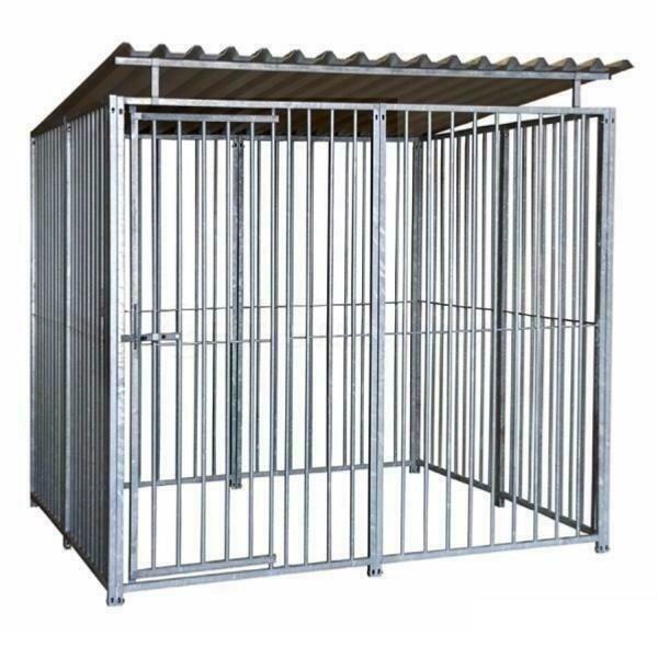Chenil 2x2x1,84 m + toit chenil barreaux XXL GALVANISE, Verzenden, Nieuw