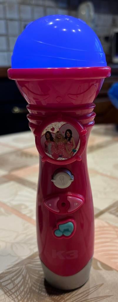 K3 microfoon met liedjes,gekleurd licht,opname stem enz, Ophalen of Verzenden, Zo goed als nieuw