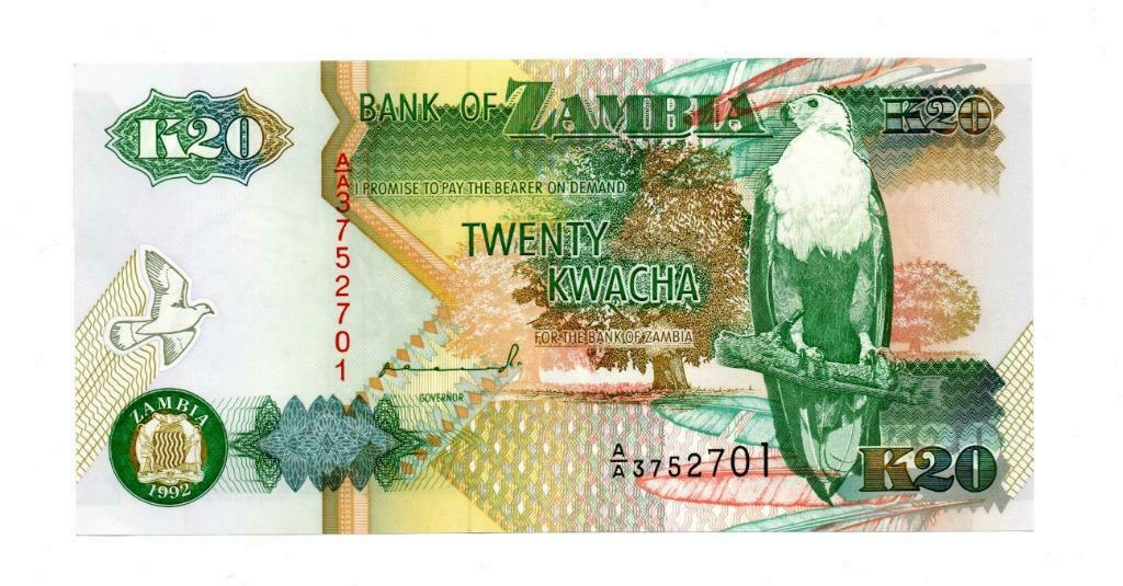 20 KWACHA 1992     ZAMBIA     UNC      P 36a     € 0,50, Postzegels en Munten, Bankbiljetten | Afrika, Ophalen of Verzenden, Zambia