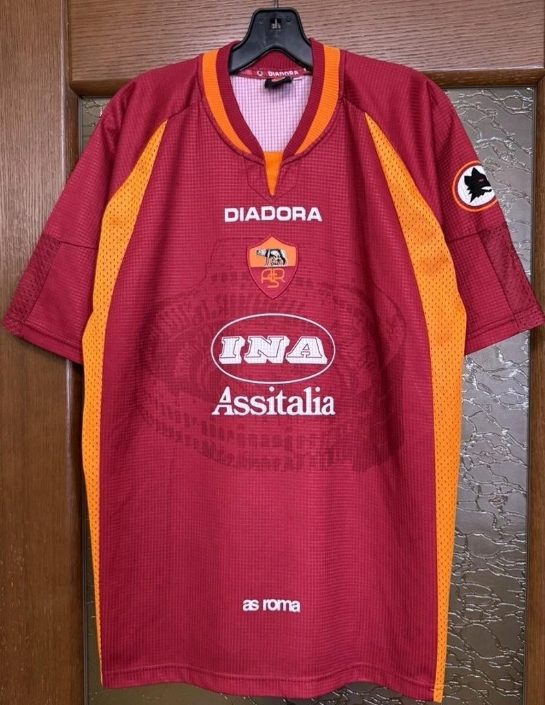 AS Roma Totti Thuisshirt Origineel Champions League 1997, Sport en Fitness, Verzenden