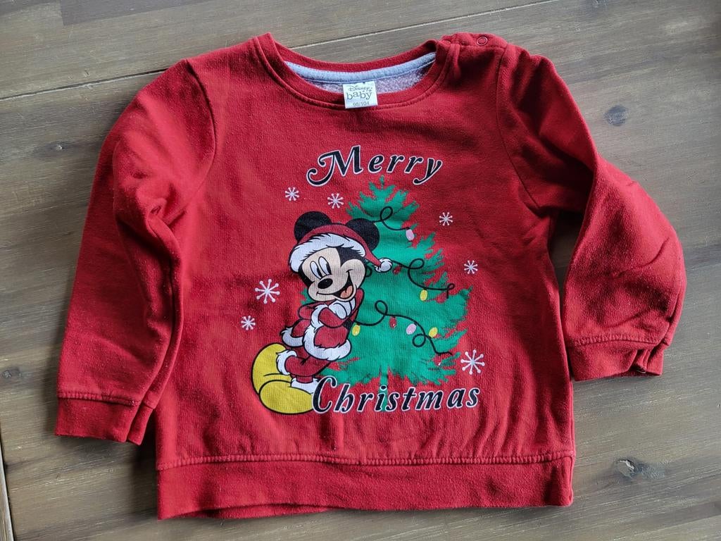 Pull de Noël Mickey Mouse taille 98/104, Disney, Garçon ou Fille, Pull ou Veste, Comme neuf