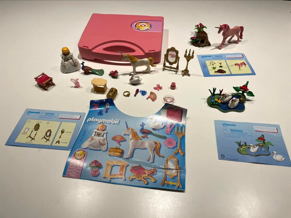 5892 prinses valiesje 5443 eenhoorn 6359 zwanen vijver, Kinderen en Baby's, Speelgoed | Playmobil, Ophalen of Verzenden, Gebruikt
