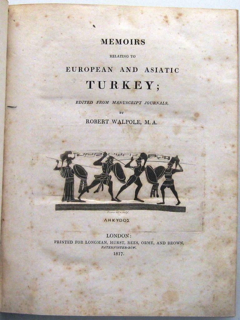 Memoirs relating to European and Asiatic Turkey 1817 (1e dr), Ophalen of Verzenden