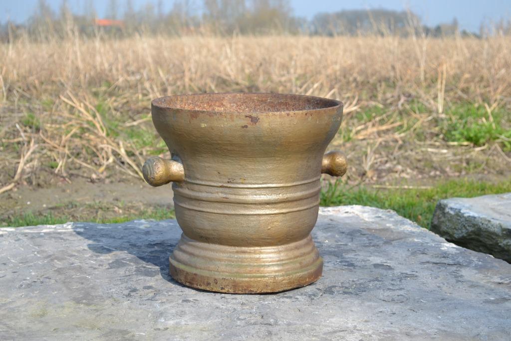 antieke gietijzeren vijzel van 75kg, Ophalen, Gebruikt