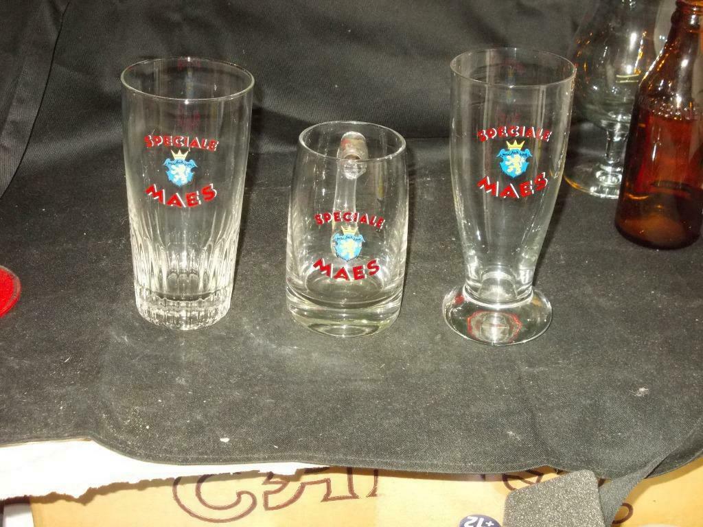 Bierglazen.Speciale Maes.Waarloos.Alken .D 124, Verzamelen, Ophalen of Verzenden, Gebruikt, Glas of Glazen, Overige merken