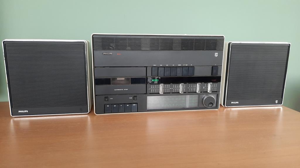 Vintage Philips radio cassettedeck, Audio, Tv en Foto, Cassettedecks, Ophalen, Philips